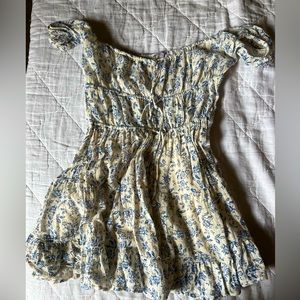 Olivage Floral Linen Mini Dress